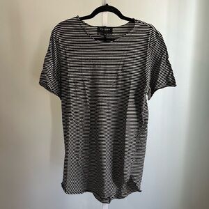 PacSun Black White Striped Longer Fit Tunic Top